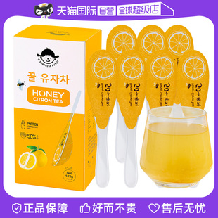 自营 韩国普蒂欧蜂蜜柚子茶独立包装 孕妇冲水冲饮勺装 水果茶