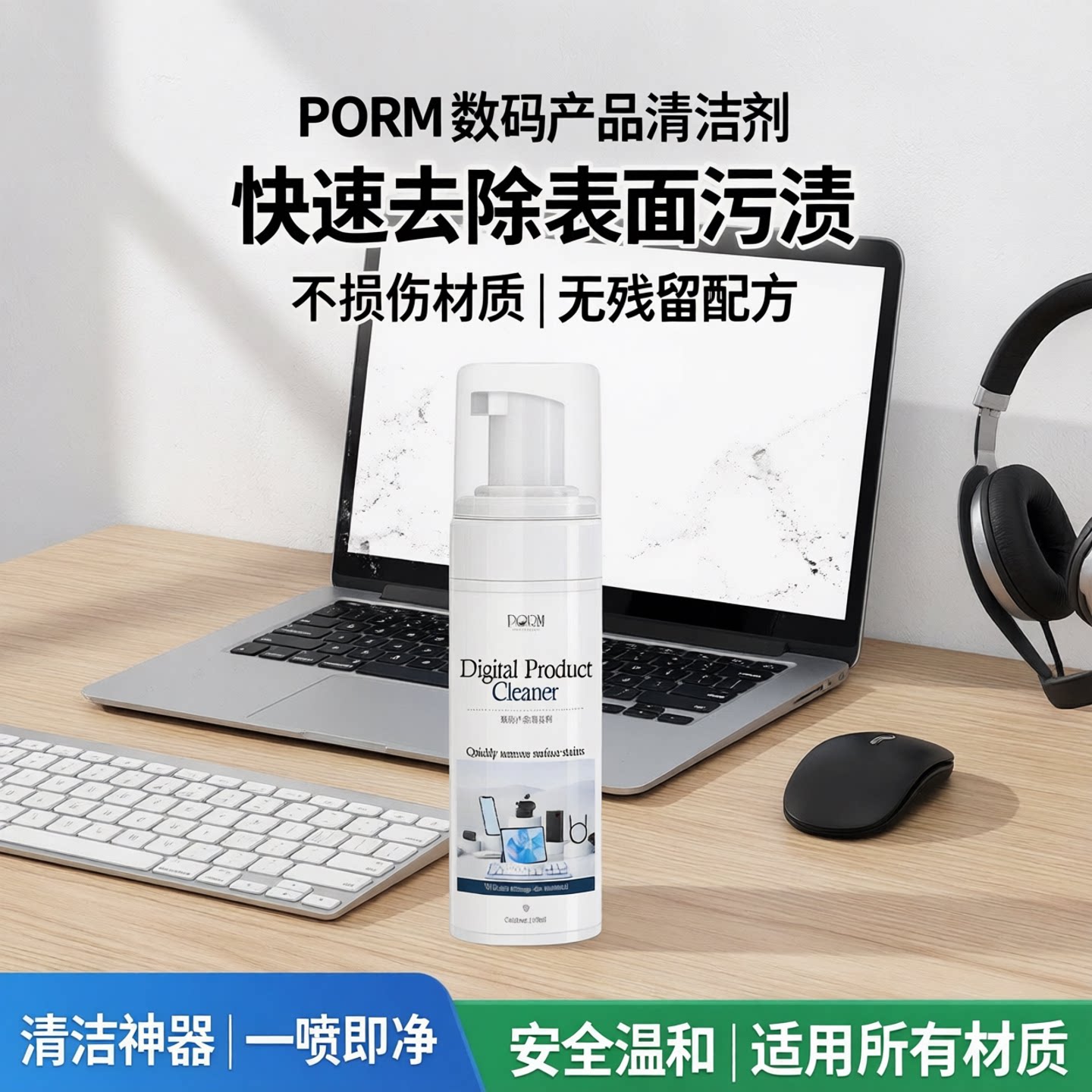 笔记本电脑外壳清洁剂清洗鼠标键盘外壳除污渍油表面去黄除垢神器