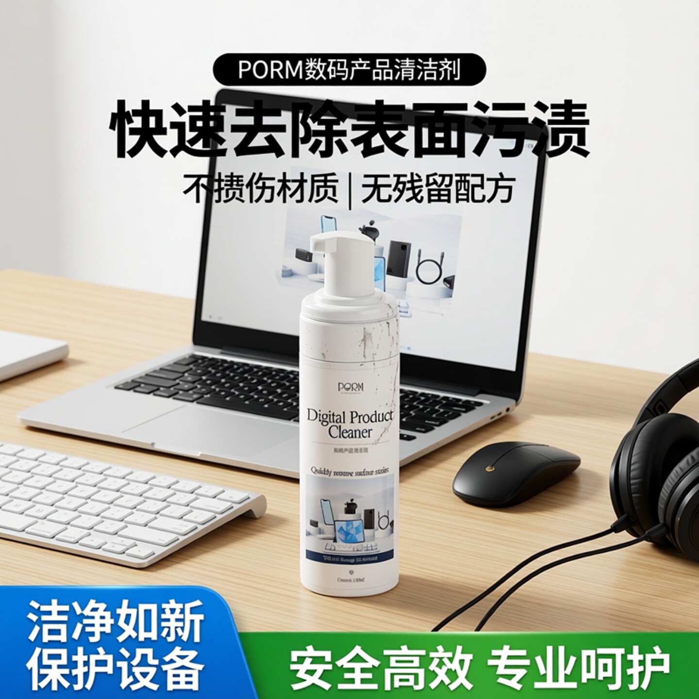 笔记本电脑外壳清洁剂清洗鼠标键盘外壳除污渍油表面去黄除垢神器