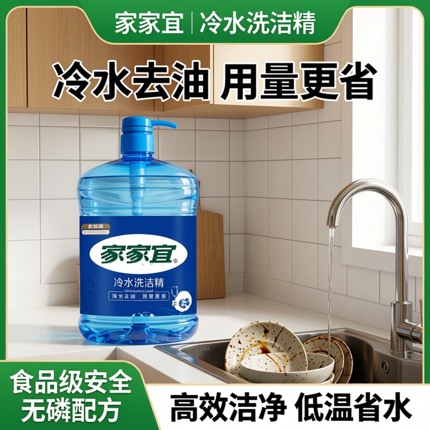 家家宜冷水快洁洗洁精1.5kg/瓶