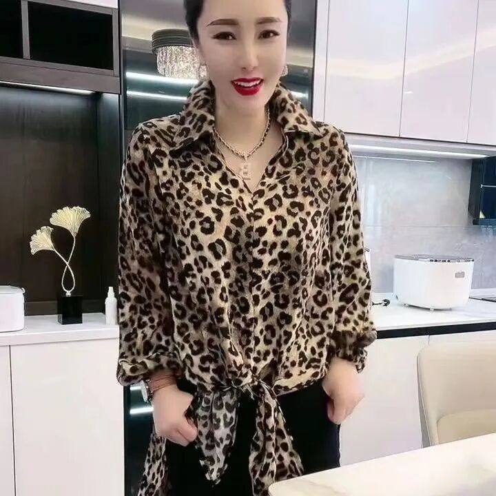 衬衫女2026新款洋气爆款女人味上档次网红大码豹纹衬衫百搭长袖