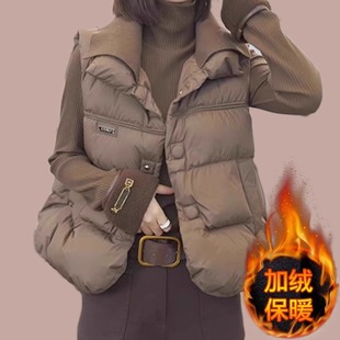 高端洋气羽绒棉马甲女士冬季2026年新款爆款外穿大码背心马夹外套