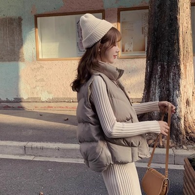 小个子短款背心马夹洋气时髦棉袄