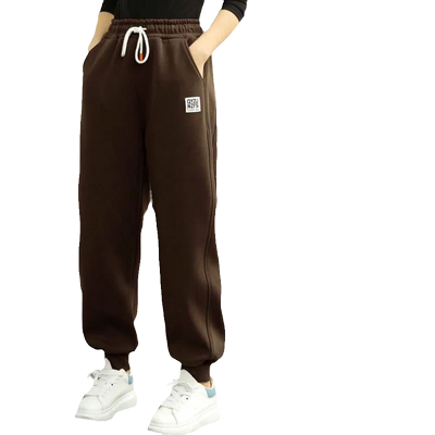 加绒加厚秋冬长裤束脚哈伦裤运动