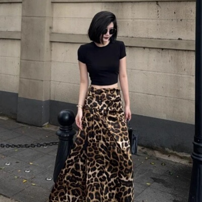 夏气质垂感时尚高腰显瘦a字长裙