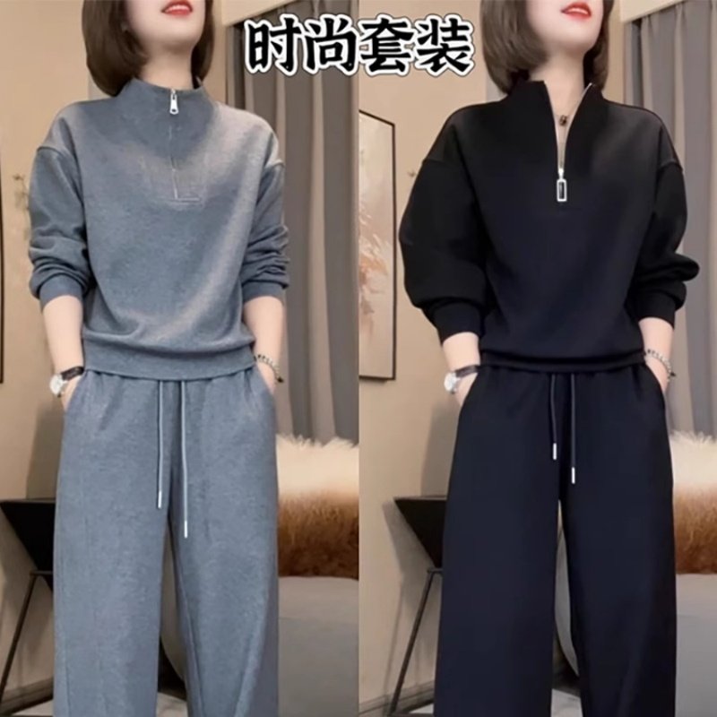 时尚运动套装2026春秋新款纯色简约百搭休闲显瘦卫衣长裤两件套女,女装/女士精品,时尚套装,淘宝优惠券,粉丝福利购,淘宝优惠卷