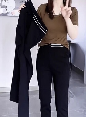 大码女装2026春季新款九分直筒休闲裤黑色烟管今年流行的爆款裤子