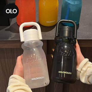 holoholo小奶杯夏季吸管杯高颜值女学生随行便携儿童简约可爱水杯