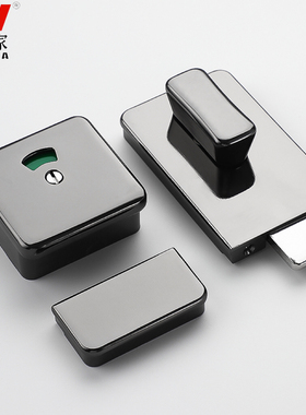 公共卫生间隔断五金配件厕所枪灰色指示锁厕所隔断有无人插销锁扣