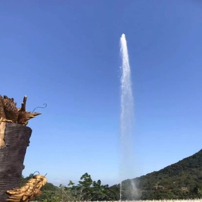 户外呐喊喊泉湖面彩灯喷泉声无动力自行车控喊泉网红观光游乐设备