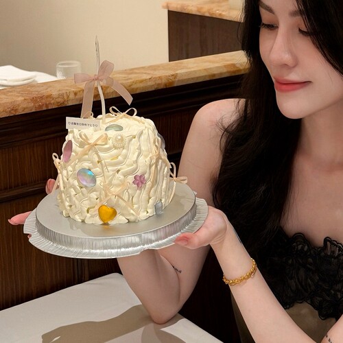 复古幻彩亚克力钻石蛋糕装饰