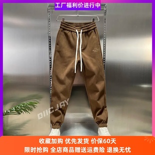 潮流加绒加厚宽松束脚百搭运动休闲裤 205轻奢甄选秋冬卫裤 时尚