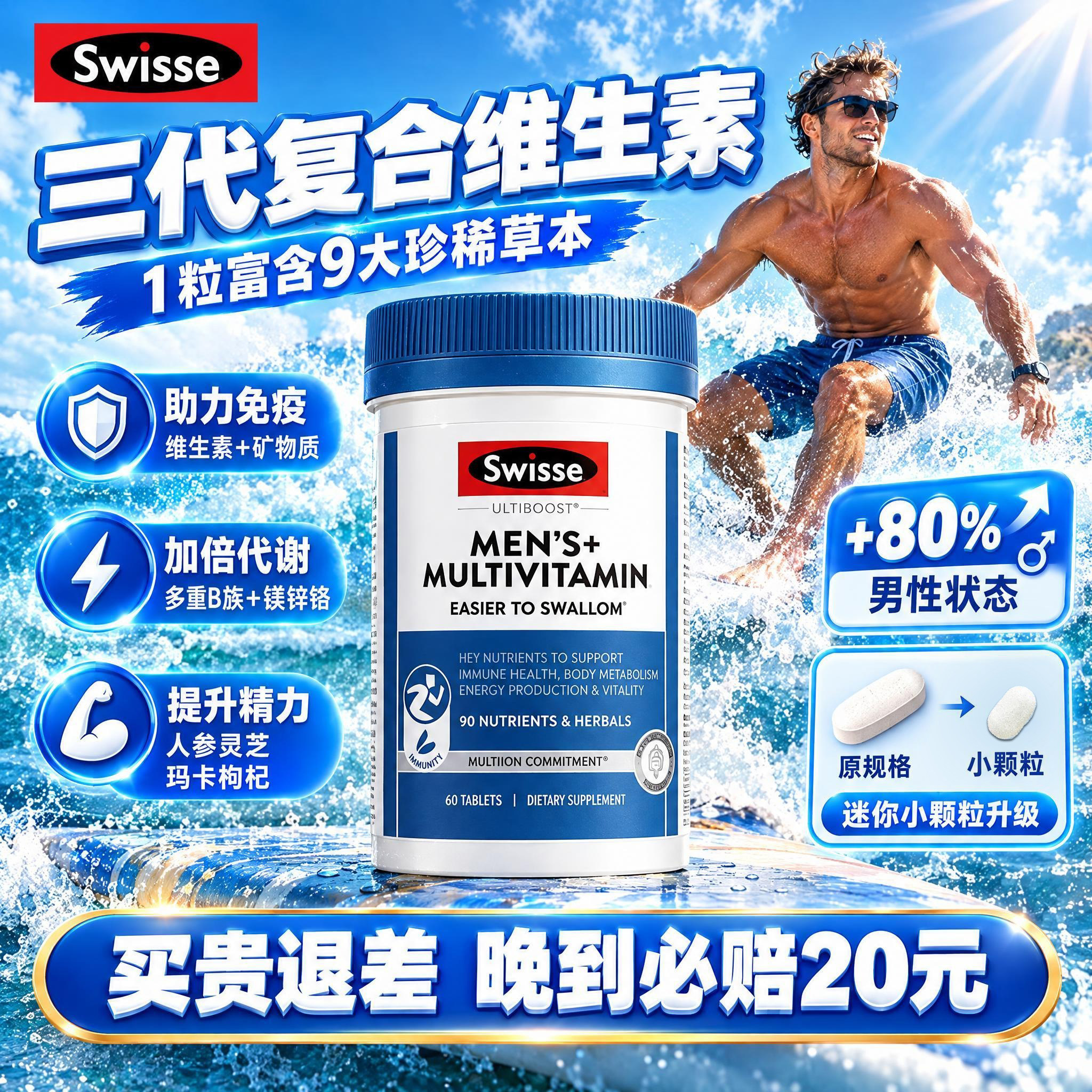 斯维诗男士B族玛咖活力片