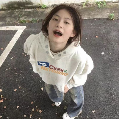 重磅450G银狐绒纯棉连帽卫衣女秋冬爆款美式复古慵懒百搭扣帽外套