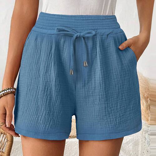 Women's high waisted loose wide leg shorts高腰宽松阔腿短裤女