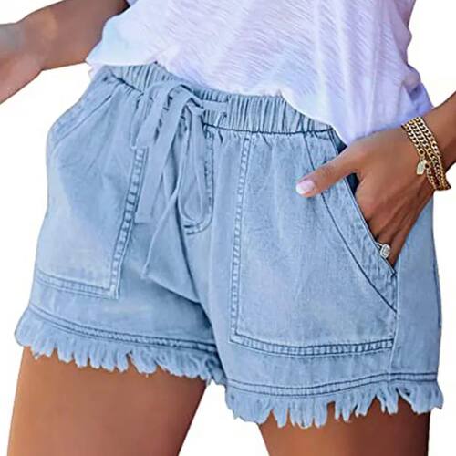 Ladies' high waisted drawstring casual pants高腰抽绳休闲裤女