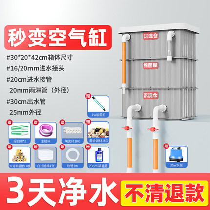 周转箱过滤箱小型鱼缸过滤器循环水泵养鱼上置滴流盒底滤鱼池瀑布