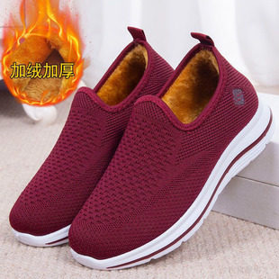 冬季老北京布鞋女二棉鞋加绒保暖中老年妈妈加厚防滑老人休闲运动