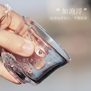 高硼硅玻璃茶具杯耐热加厚品茗杯气泡杯子小茶杯单只玻璃小茶盅
