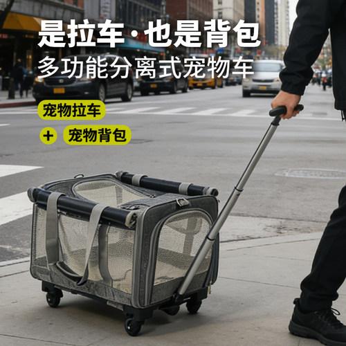 猫包外出便携透气宠物拉杆包