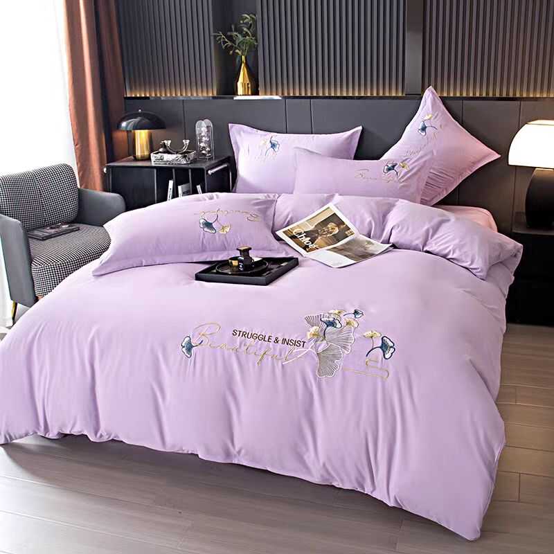 2025重工刺绣四件套德芙糯米棉礼盒床单款四件套