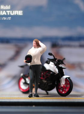 VM1/87/64/43/24/18机车女孩微缩场景微拍摄影车模型搭配手办人偶