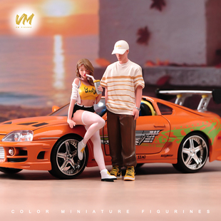 VM 1/24/18 喝奶茶白丝美女精涂微缩人偶场景模型手工涂装摆件