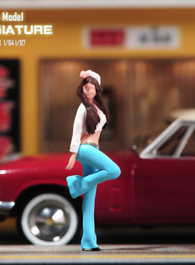 VM1/87/64/43/24站姿美女 微缩场景微拍摄影车模型搭配手办小人偶