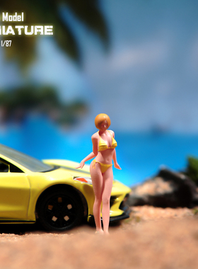 VM1/87/64/43车模美女比基尼微缩场景微拍摄影车模型手办小人偶