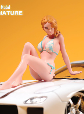 VM现货 1/24/18 比基尼美女微缩场景微拍摄影车模型搭配手办人偶