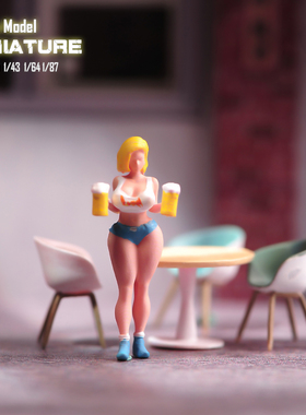 VM1/87/64/43/24/18七龙珠啤酒妹微缩场景微拍摄影车模型搭配人偶