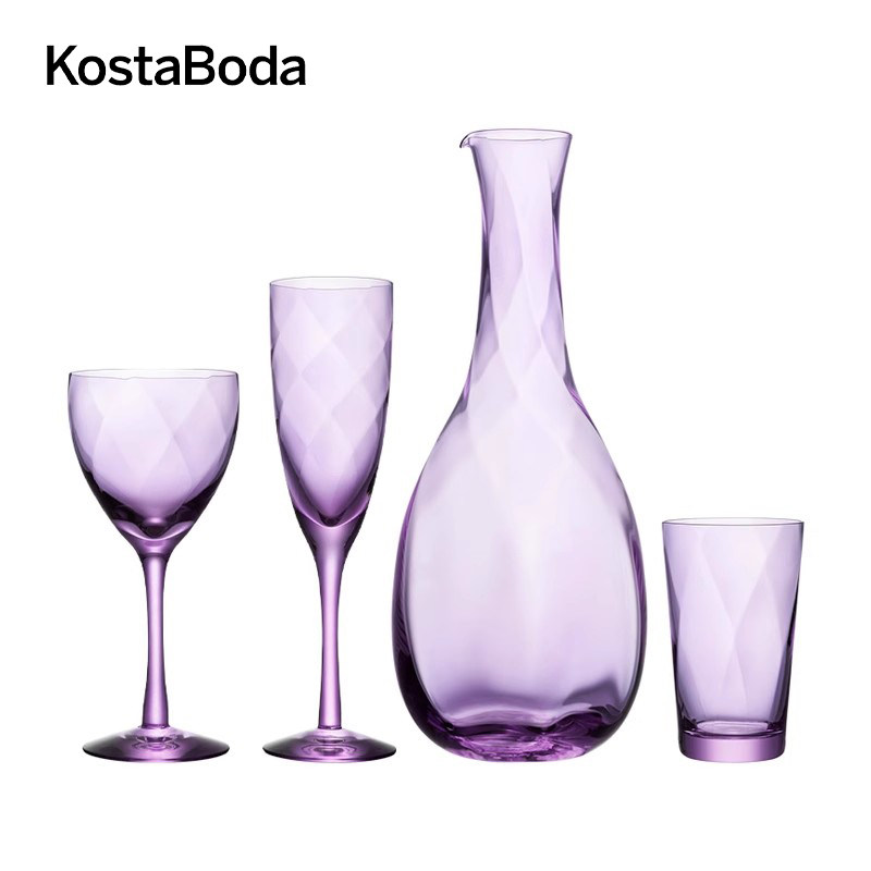 KOSTA BODA 进口水晶玻璃杯CHATEAU庄园紫色40周年款红酒香槟水杯