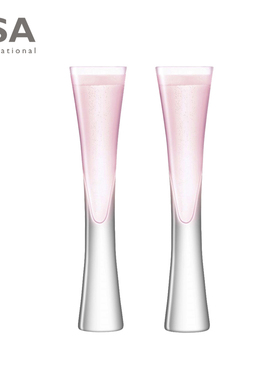 英国LSA进口水晶玻璃创意彩色香槟对杯高脚杯2只礼盒套装结婚礼物