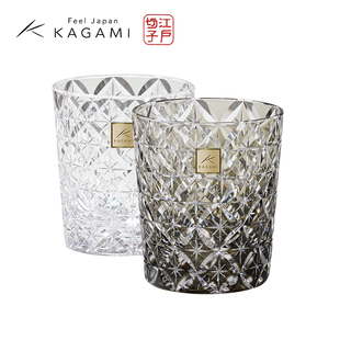 日本KAGAMI江户切子七宝威士忌杯水晶玻璃洋酒杯洛克杯锅谷聪