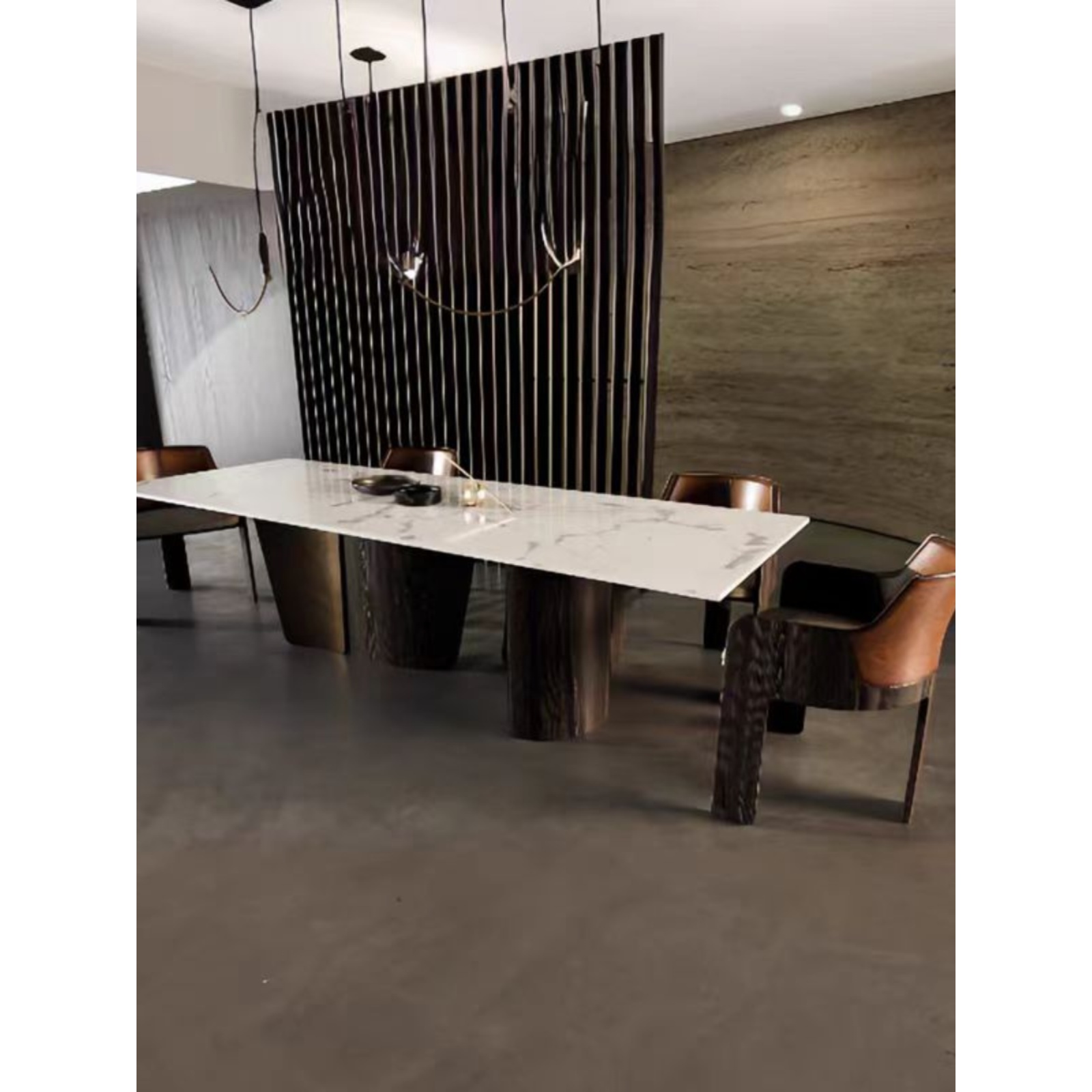 轻奢意式大理石家用高端饭桌