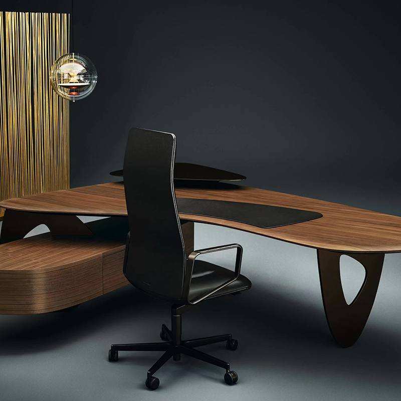 不锈钢旋转电脑椅老板椅设计师高端意式办公椅