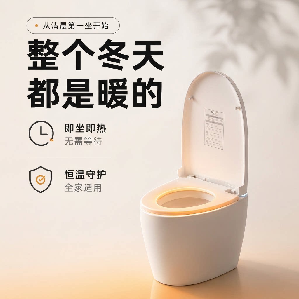 加热马桶盖通用安装智能电动座圈图片