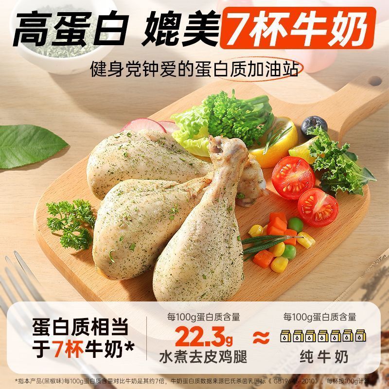 酸掌柜水煮去皮鸡腿即食高蛋白健身代餐主食熟食低脂轻食速零食