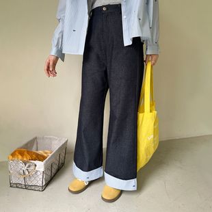 女装 新款 DM100大码 2025夏季 显瘦九分裤 子设计感格纹牛仔裤