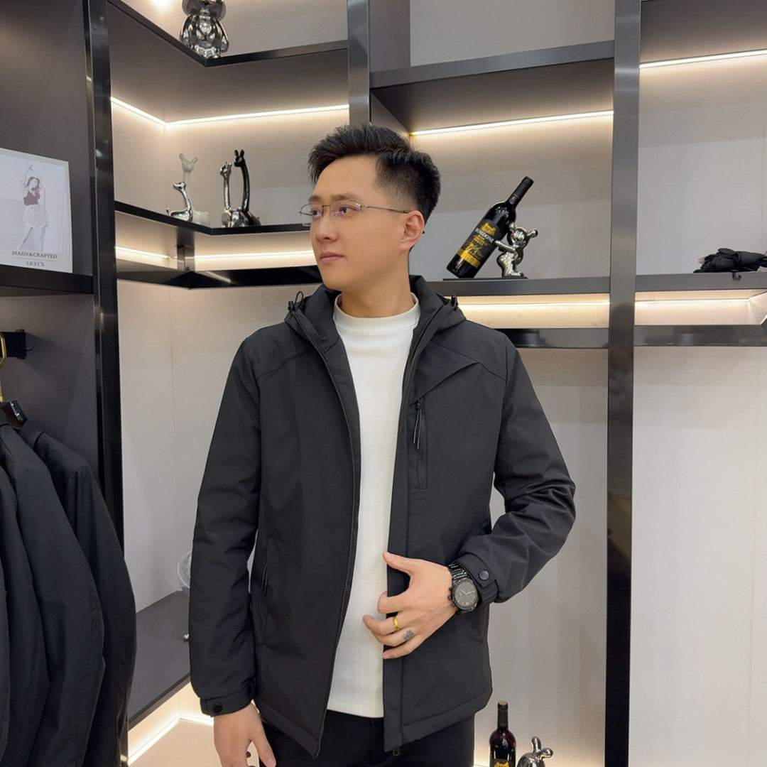 男士休闲连帽棉衣外套