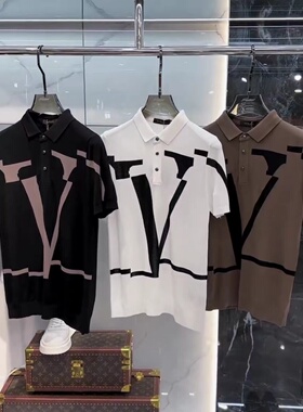 23822夏季新款男士伊力特针织短袖t恤翻领修身时尚百搭舒适polo衫