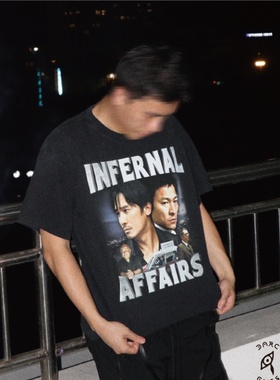 darceyes无间道电影复古人像vintage美式街头短袖t恤