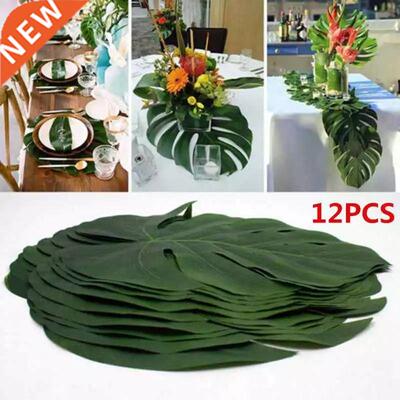 12pcs/lot Summer Tropical Party Artificial Palm Table Leaves