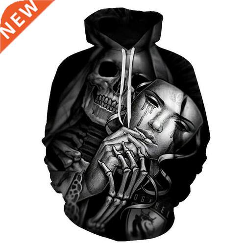 2022 High Quality Hoodie Skull with Crying Mask Fashion Swea