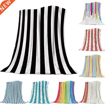 Simple Black White Striped Bedspread Blankets verlet Throw B