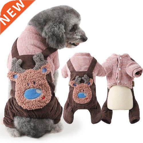 New Double-Layer Corduroy Pet Clothes Stylish Cartoon