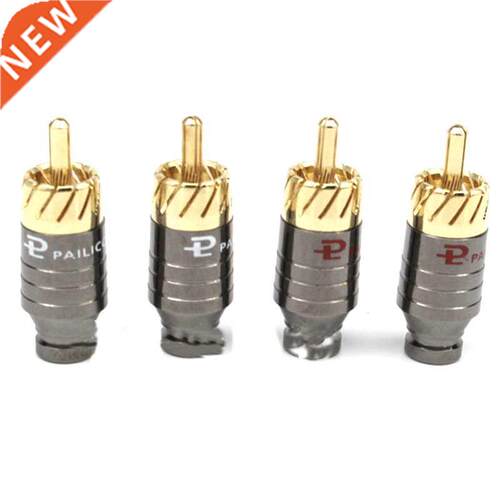 4Pcs Hifi 5MM Diameter RCA Cable Plug Audio Adapter Solder G