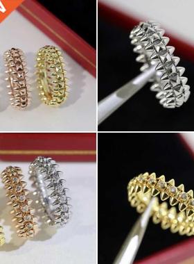 Titanium Steel Rose Gold Simple Rivet Diamond Ring Ladies Fa