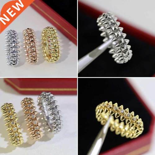 Titanium Steel Rose Gold Simple Rivet Diamond Ring Ladies Fa