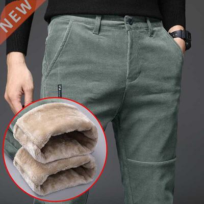 Quality Cashmere Trousers Men Middle-aged Winter Plus Velvet